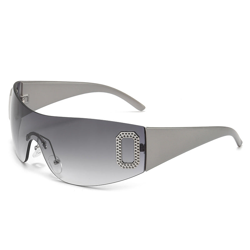 Wholesale of New Y2K Letter Integrated Sunshade PC Sunglasses
